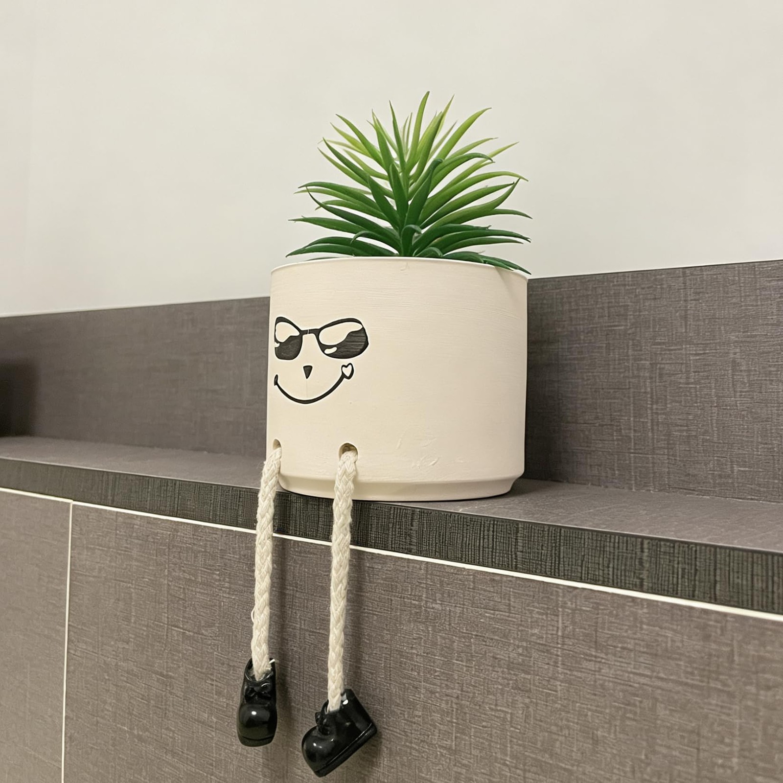 Small Fake Plants with Hanging Legs, Faux Succulents Office Decor, Fake Succu…