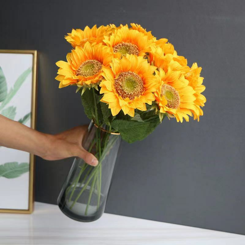 60cmArtificial sunflower Flowers bouquet silk Fake flower high quality flores fo