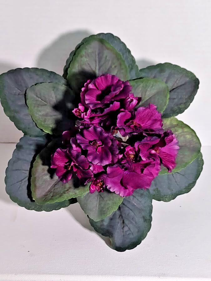 8″ Artificial African violet (WINE) without pot