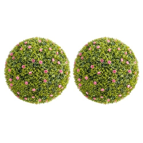 Faux Flower Topiary Balls GarveeHome 22in Decorative Pair