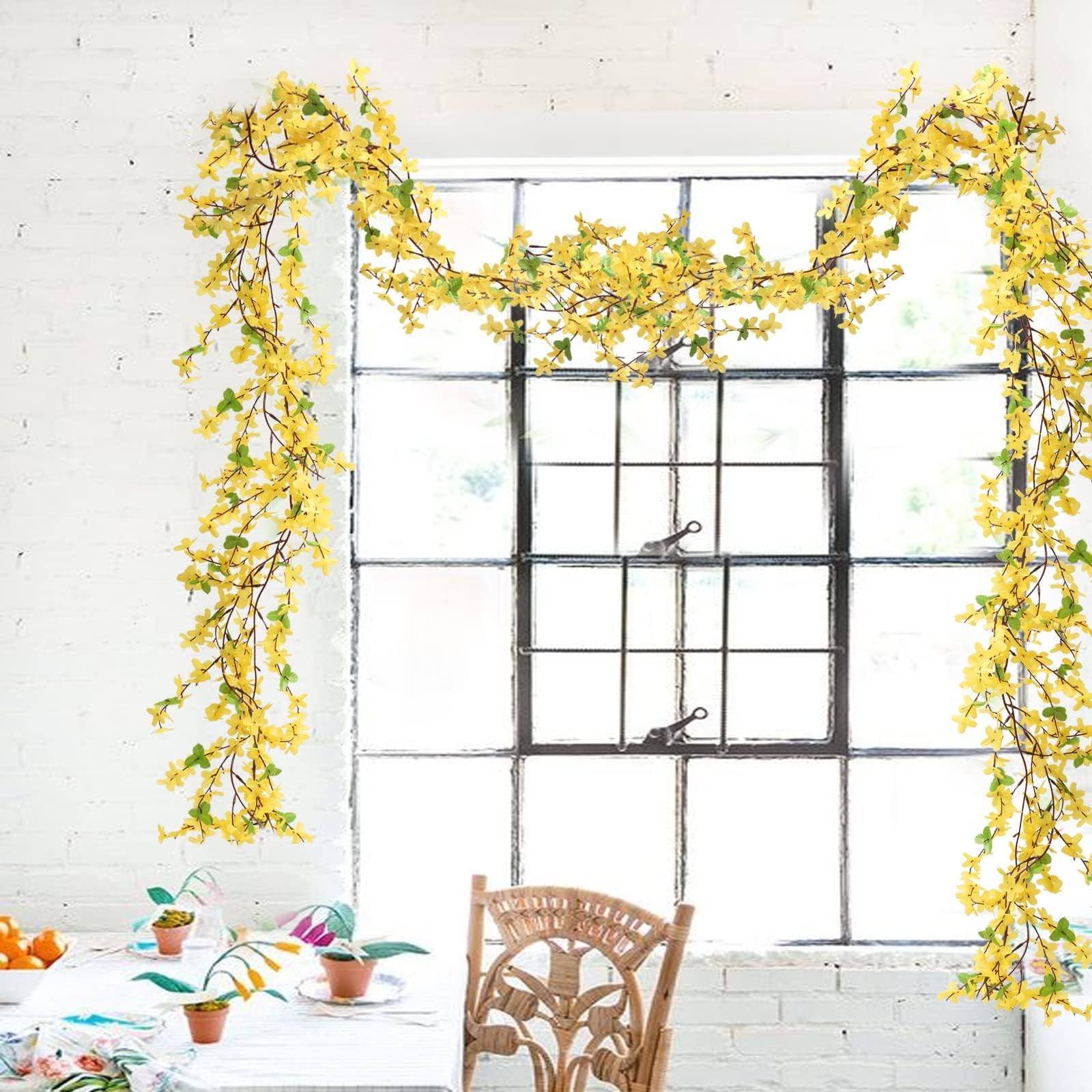 4pcs 23.6ft Forsythia Garland Artificial Flower Garlands Spring Garland for M…