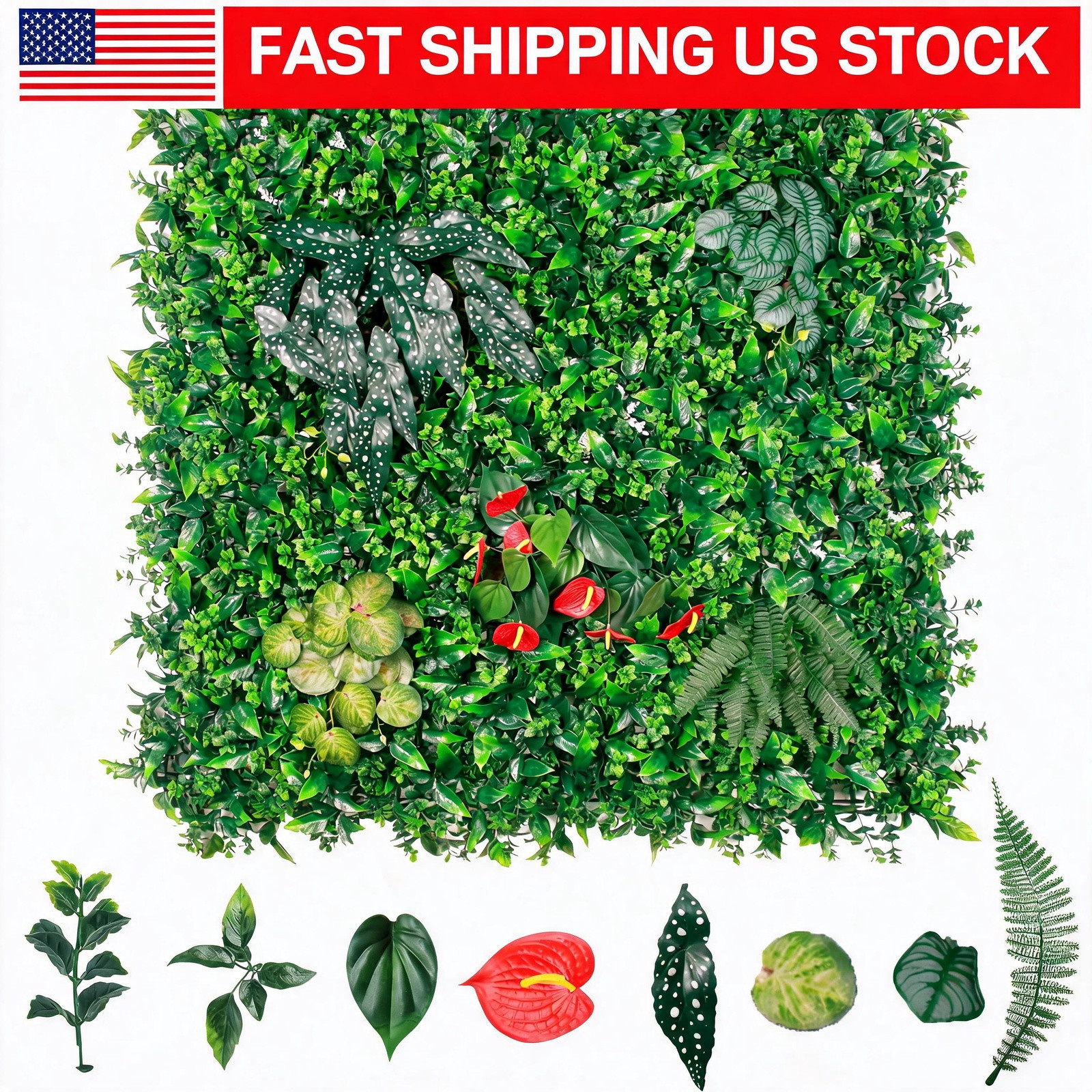 6-Pack Artificial Boxwood Wall Panels 40x40in Each 8-Plant Mix for Weddings
