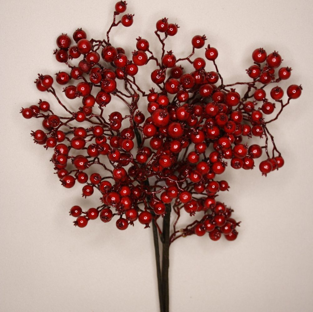 3 Piece Lot Berry Spray Cranberry Red 16″ OA Height #12512225