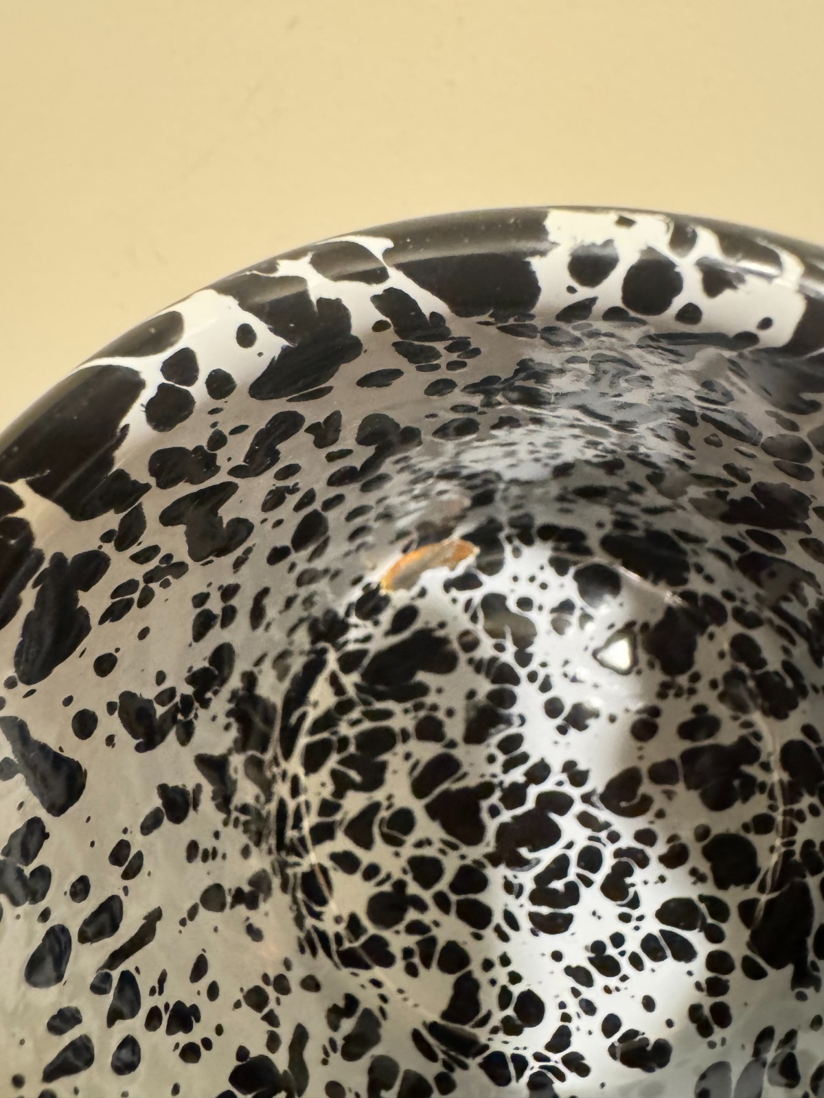 Crow Canyon Black White Splatterware Enamel Mug Planter Pencil Holder Rustic