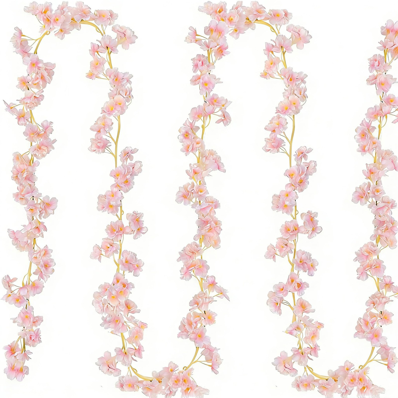 Cherry Blossom Garland Fake Cherry Flower Vines 2 Pcs Artificial Flower Garla…