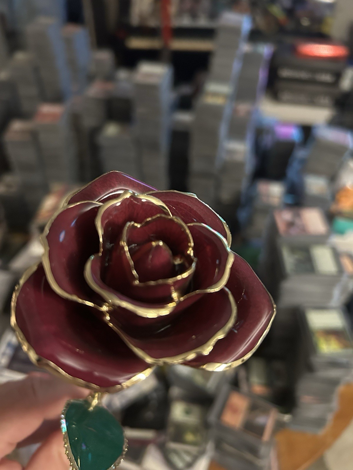Thick Unique Real Gold Rose Hand Painted Authentic Local Kentucky Artist.