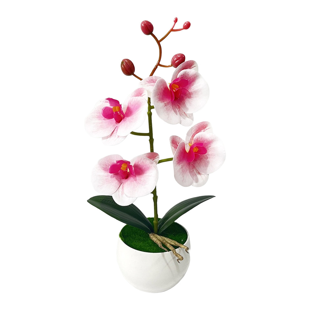 12in Artificial Orchid with Detailed Petals Soft Plastic For Home Garden Decor