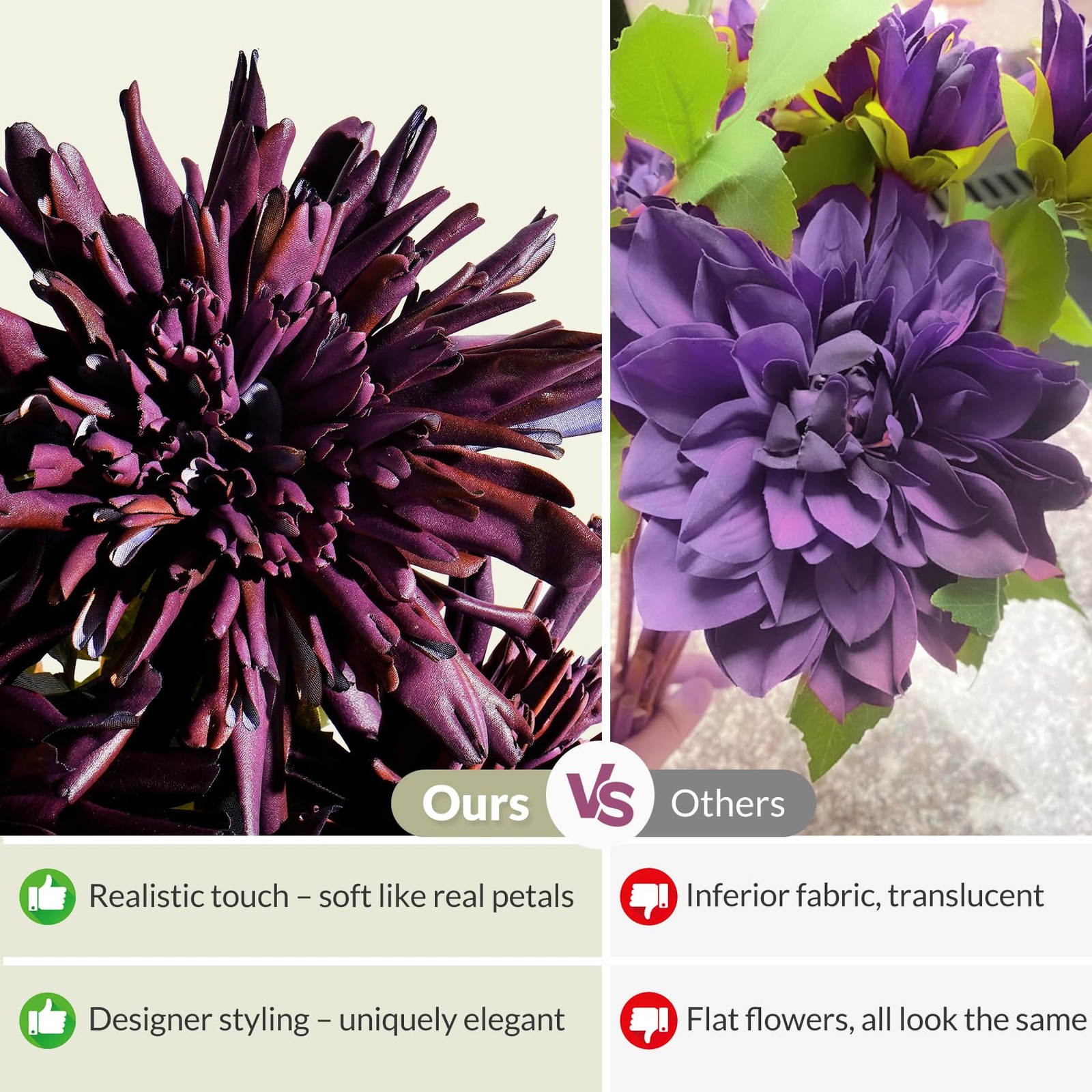 Artificial Dahlia Flowers 6Pack 28Inch Long Stem Artificial Flowers for Tall …