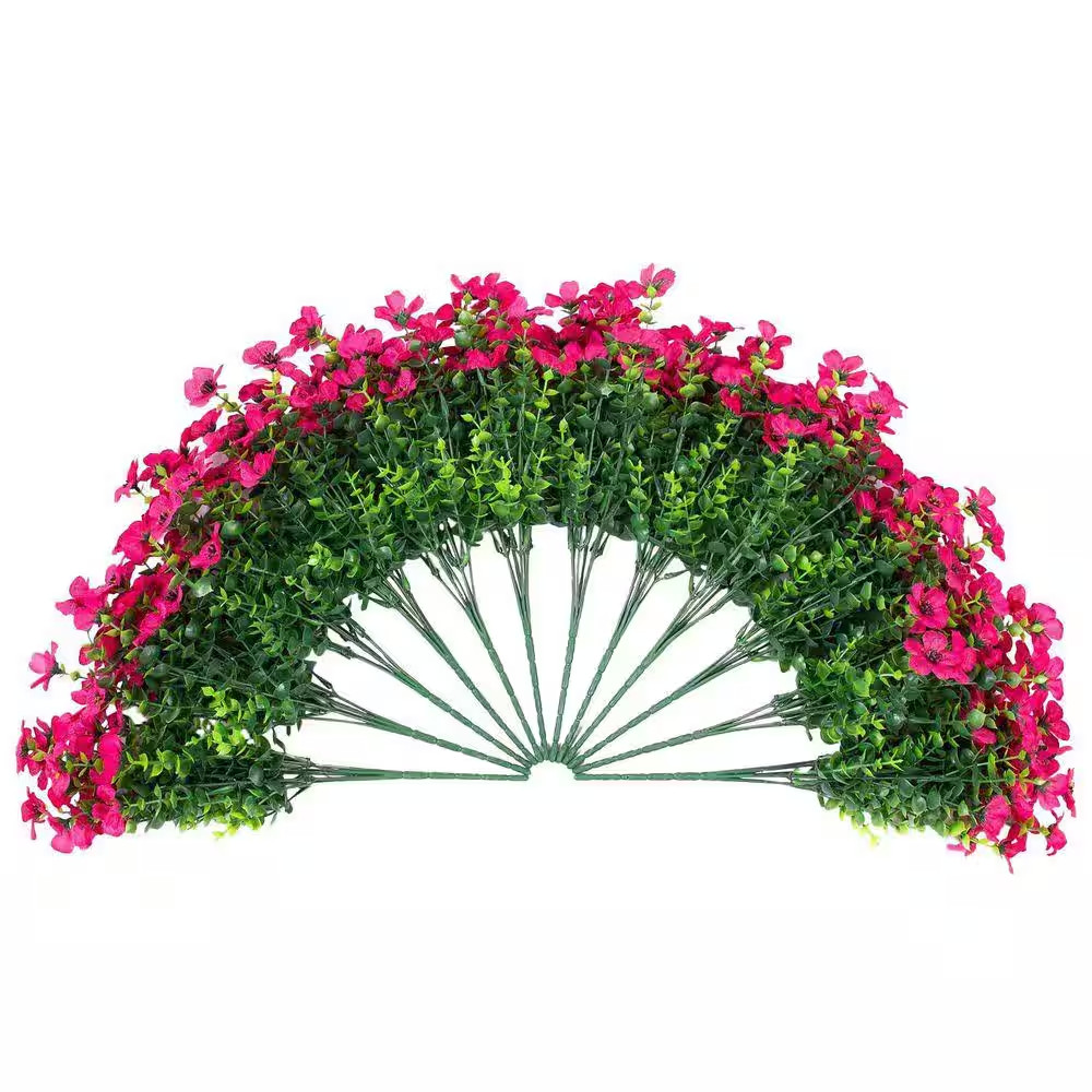 Daisy Eucalyptus 5 In. Rose Red Artificial Flower Branch Stem for Garden Home De