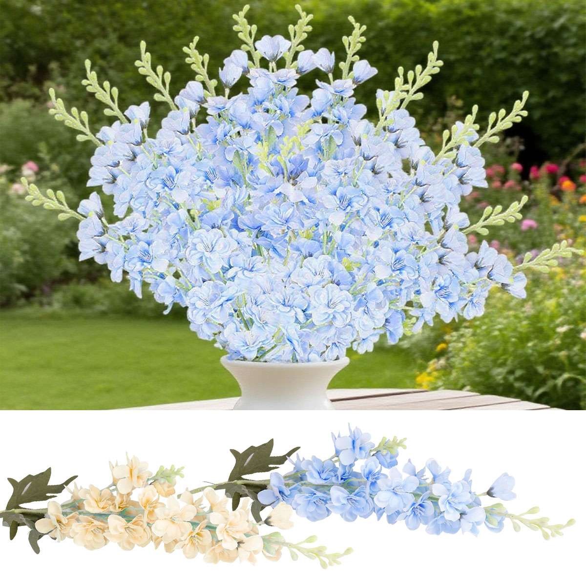 LOT Artificial Flowers Delphinium Long Silk Larkspur Flowers Home Garden Decor