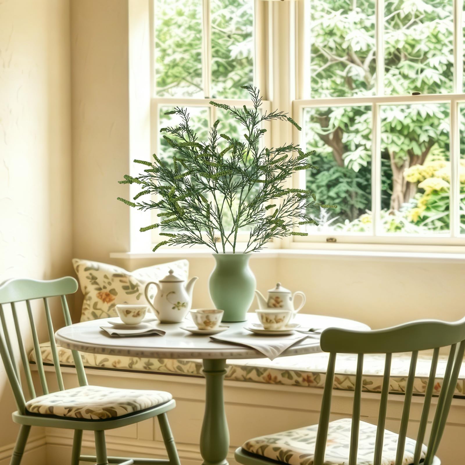 2 Pcs Fake Greenery Stems Artificial Plants Branches for Spring Decor 43.3 In…