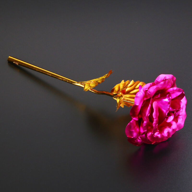 24k Gold Plated Golden Rose Flowers Anniversary Mothers Day Girlfriend Gift
