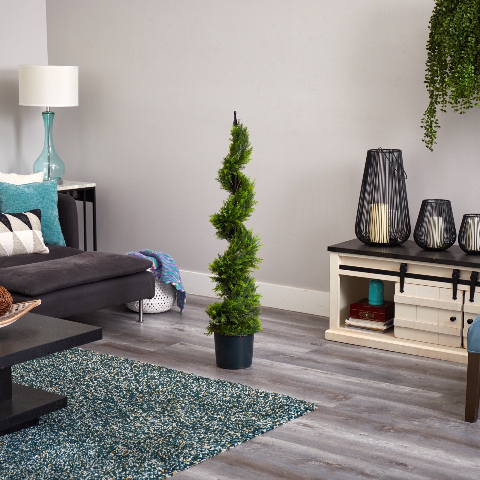 4’ Cedar Topiary Artificial Cypress Spiral Tree UV Indoor/Outdoor. Retail $178