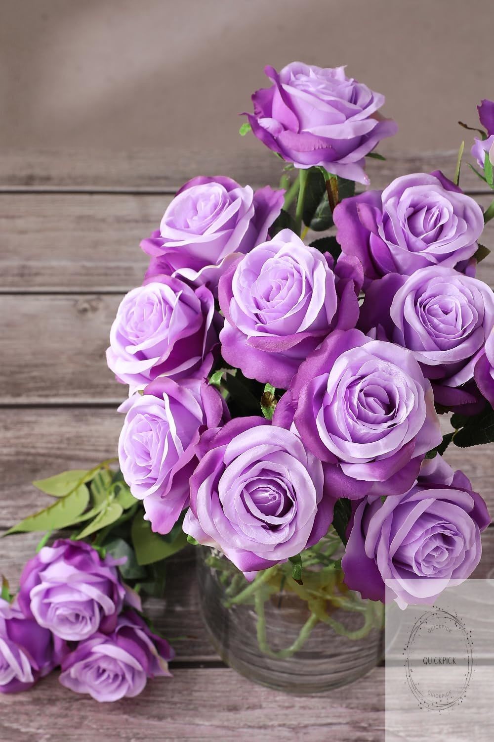 10PCS Artificial Roses Flower with Stems Slik Fake Flowers Bouquet Realistic Lon