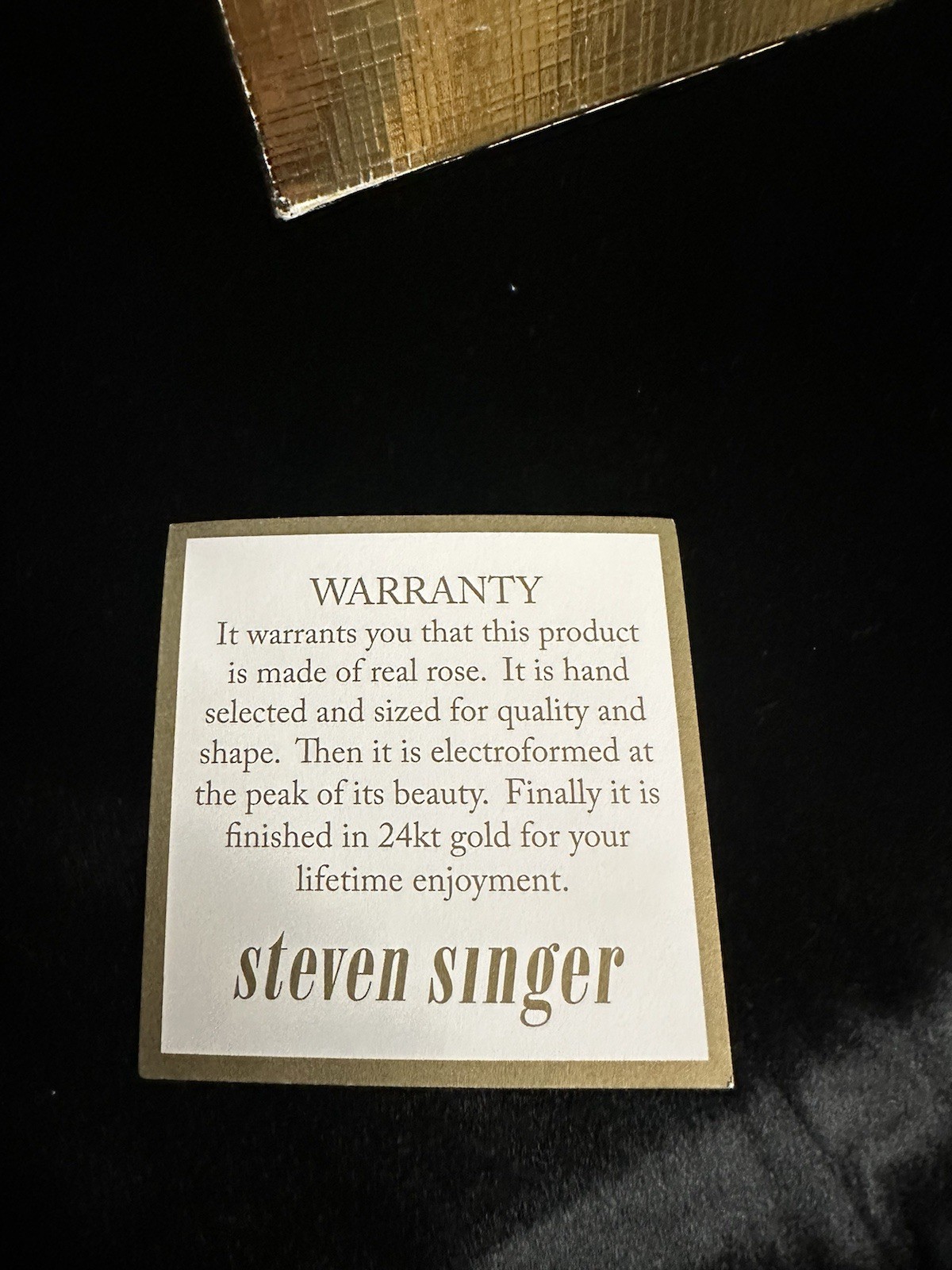 Steven Singer Jewelers 24 Karat Gold Dipped Classic Rose 12” Long