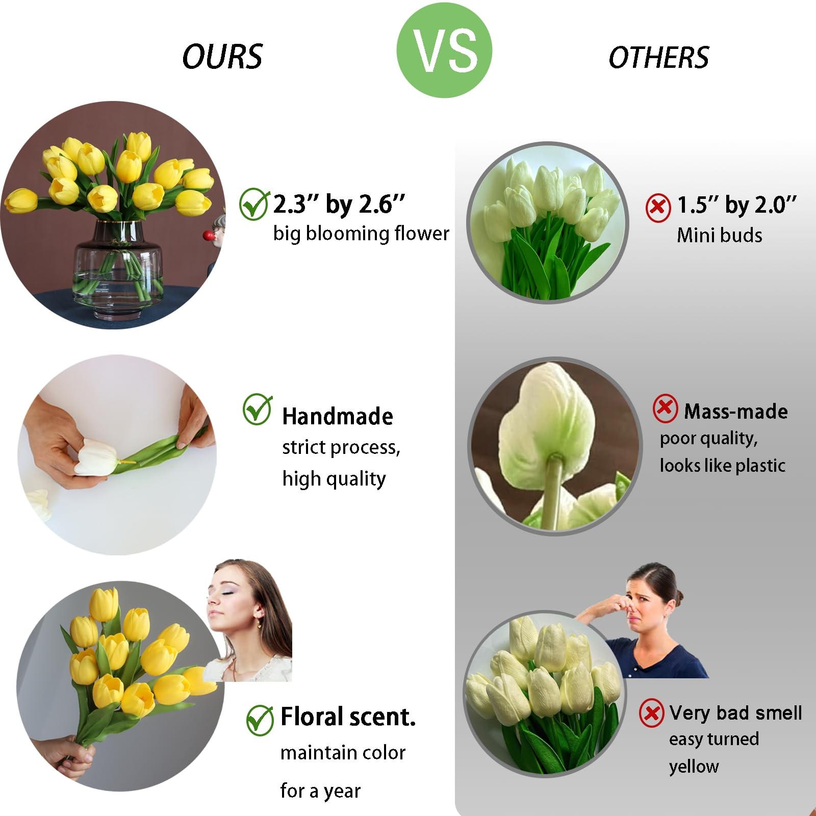 11 PCS Yellow Flowers Artificial Luxury Big Tulip Valentine Mother Day Wedding