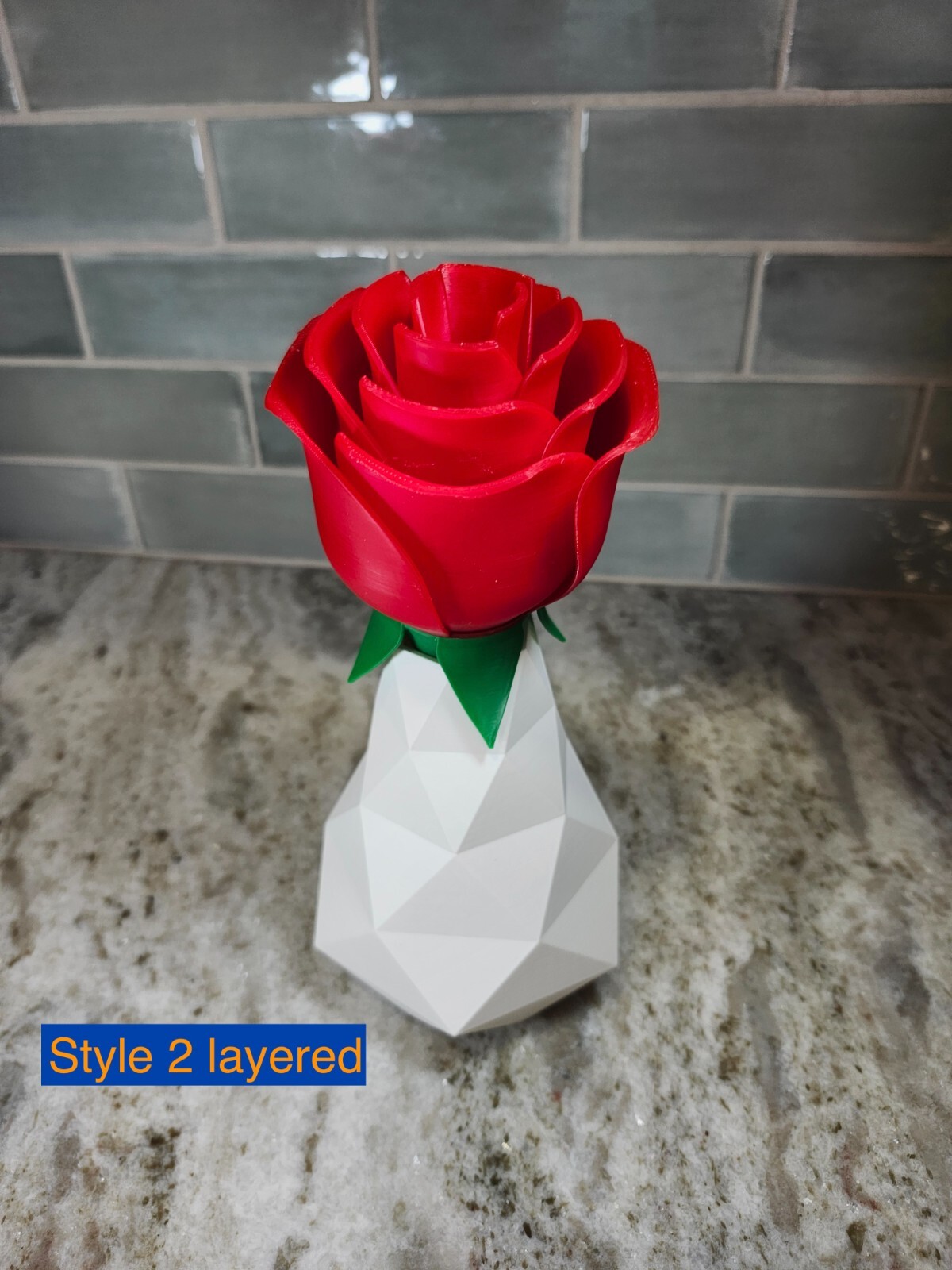 3D Printed Rose with Vase for dry flowers – A Timeless Gift