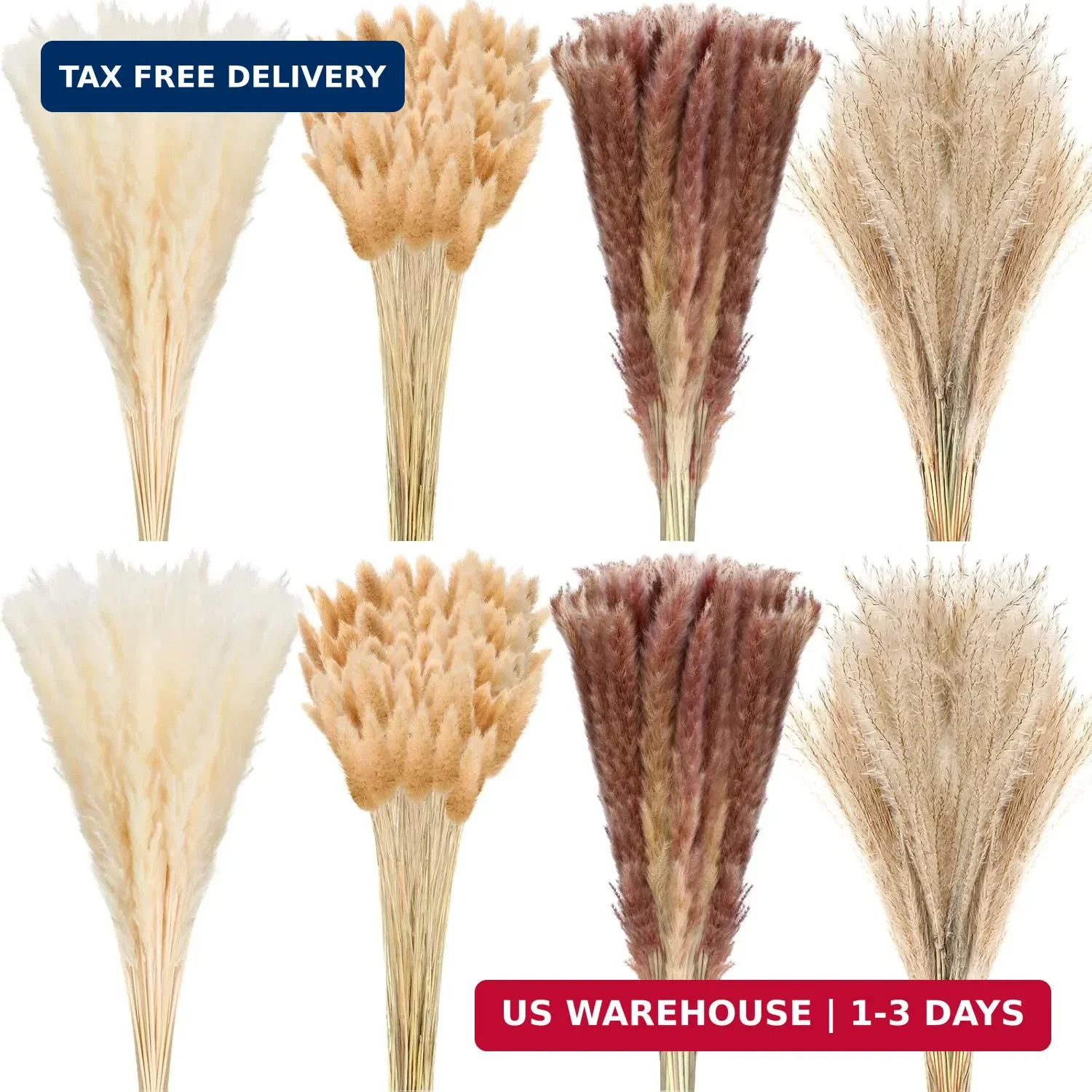 280 Pcs Natural Dried Pampas Grass Decor 17 Inch Boho Dried Flowers Bouquet Cont