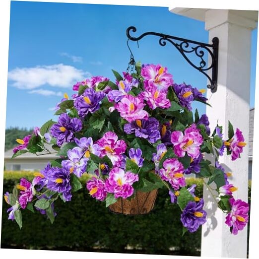 Artificial T-3 Bunches Dk. Purple & Lt. Purple & Fuchsia + Basket + Foam