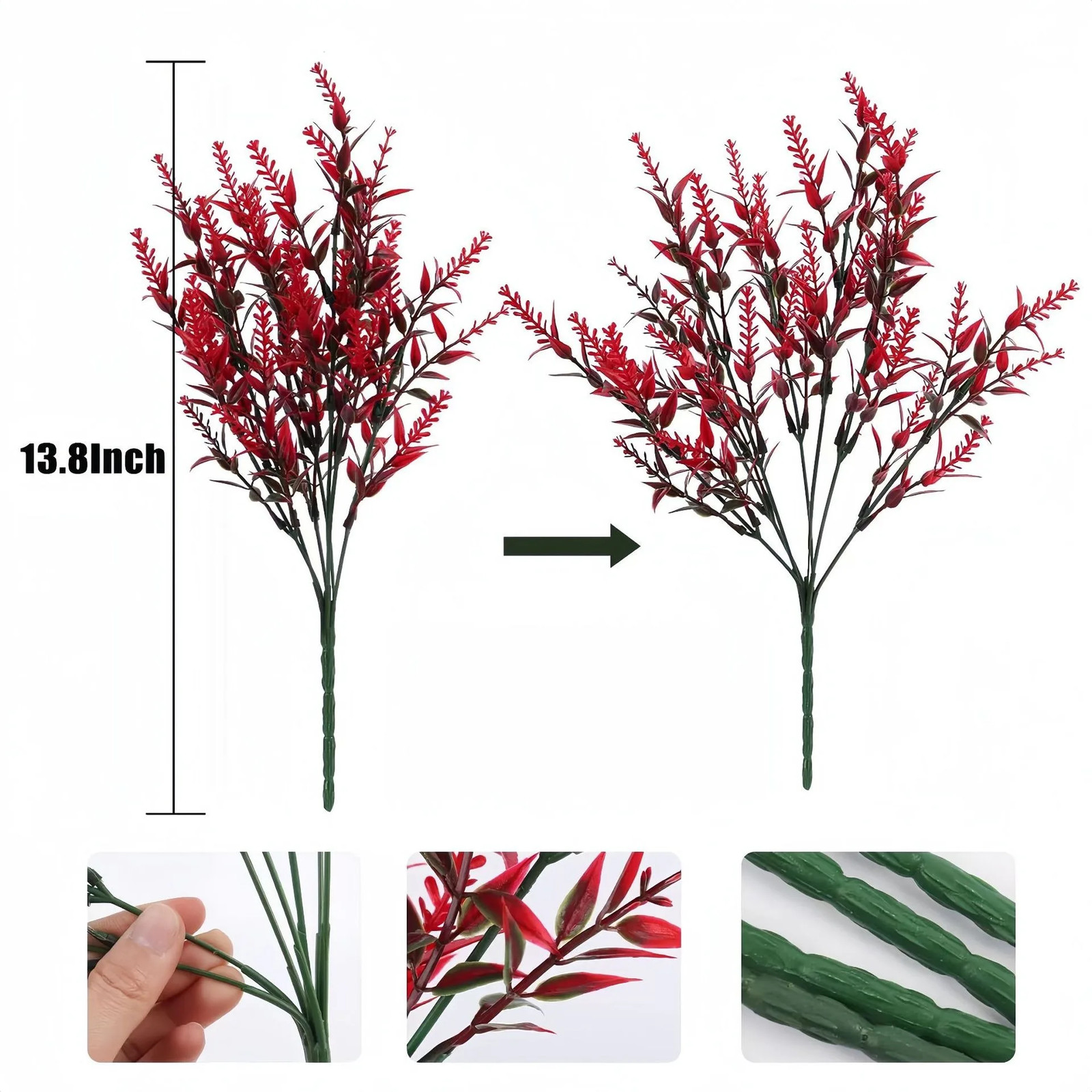1/3/5Pcs Artificial Flowers 35CM Faux Plants for Home Room Table Decor Wedding D