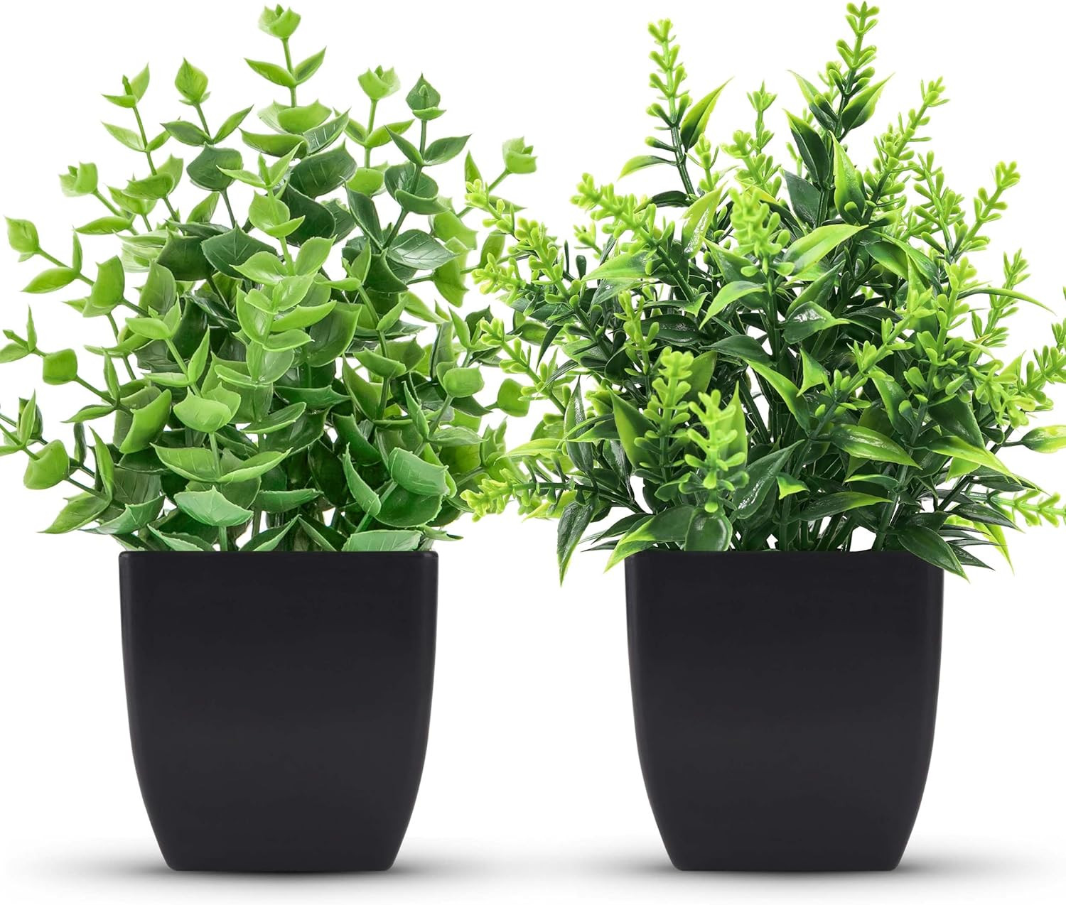 2 Pack Small Fake Plants Black Accessories Home Bedroom Bathroom Kitchen Decor