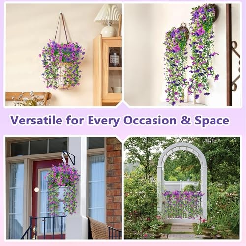 Look Real Artificial Flowers for Outdoors Spring Summer Decor, 2 Pcs UV 2 pack