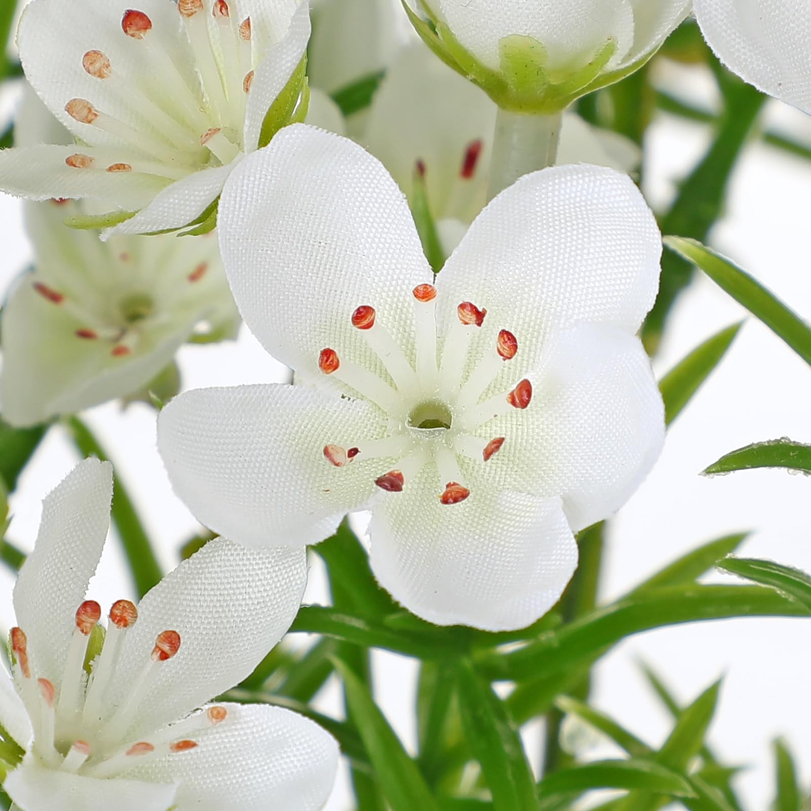 5 PCS White 18 Inch Artificial Silk Spring Wildflowers Summer Flower Bouquet