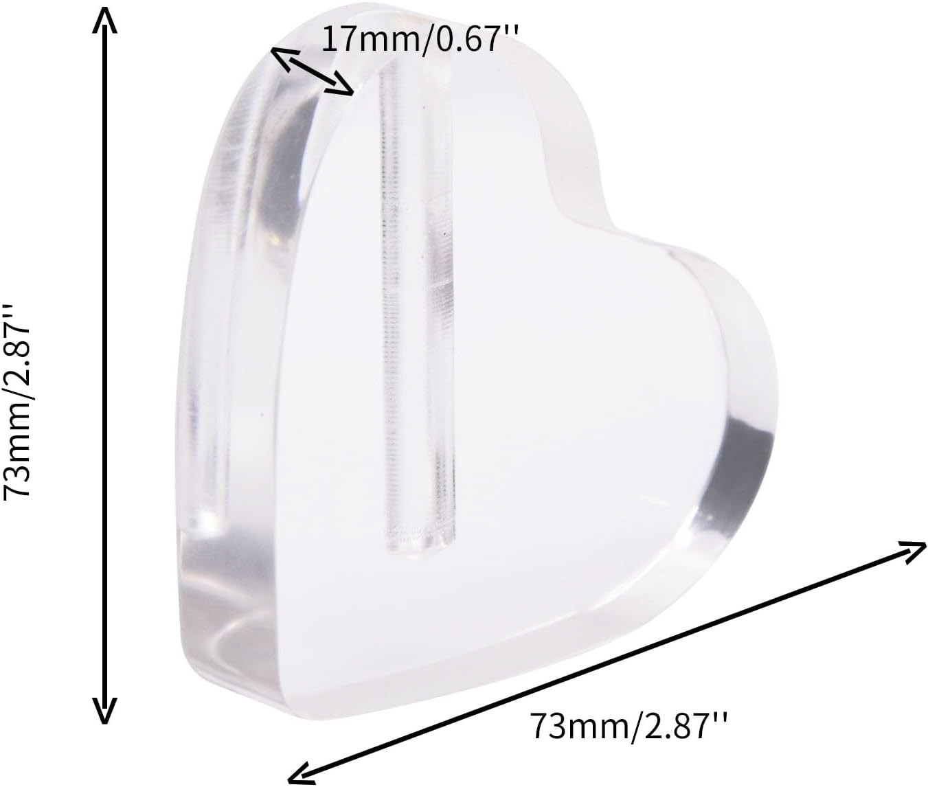 Rose Transparent Display Stand Heart Shaped Acrylic Rose Base Decoration for Sin