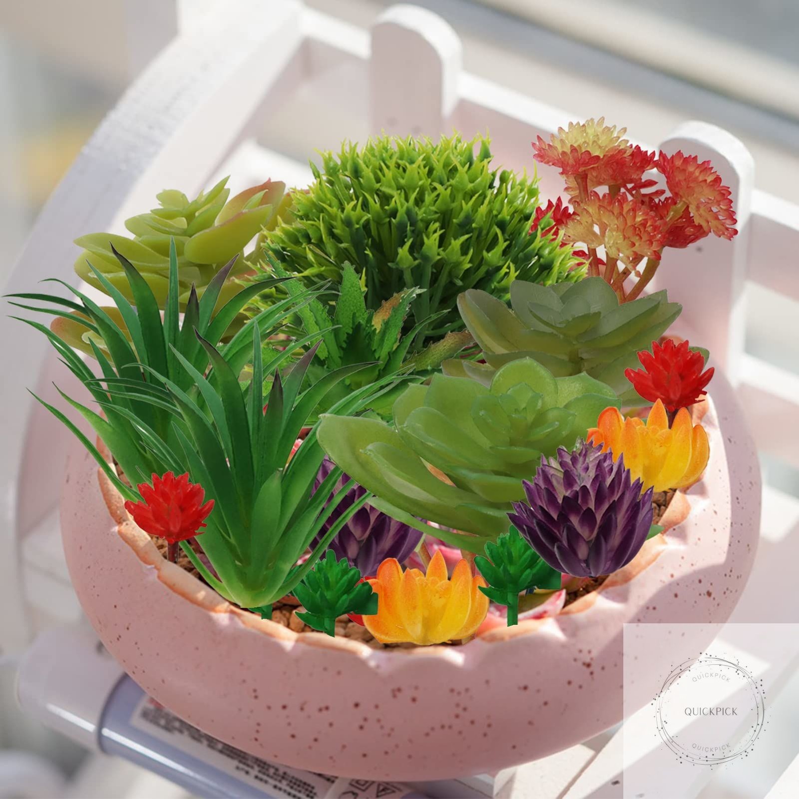 Artificial Succulents Plants, 16pcs Colorful Fake Succulents, Mini Artificial Su