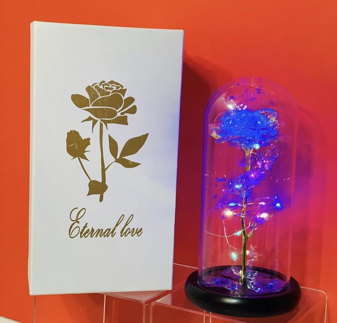 Rose Flower Home Glass LED Night Light Mother’s Day Gift / Xmas Decor