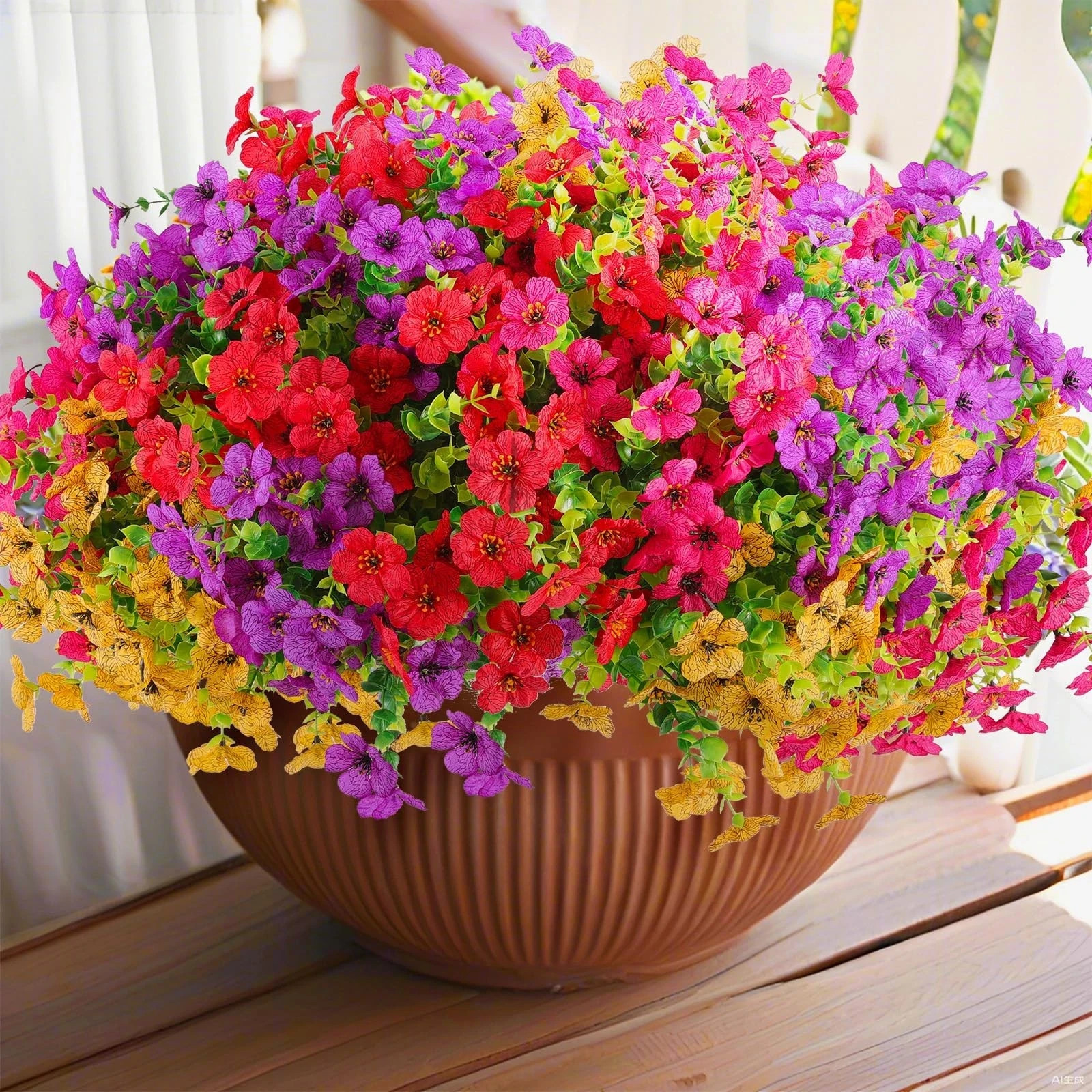 Rowfad 36 Bundles Artificial Flowers Outdoors UV Resistant Fake Plastic Spring