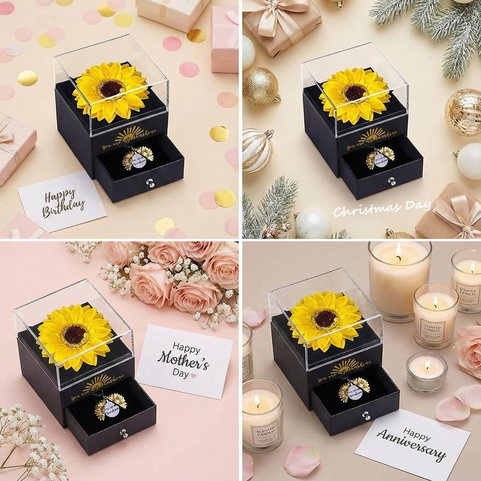 Sunflower Gifts for , You Are My Sunshine Necklace Gift