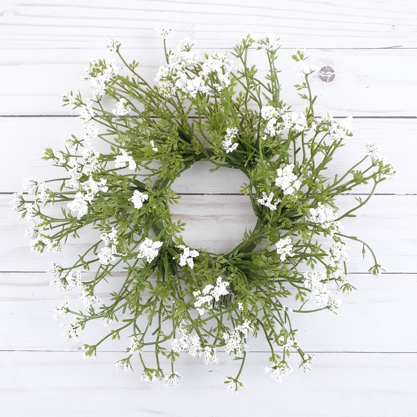 Floral Candle Ring White Pixieflower Flower Floral 3 in Inside 10 in Overall