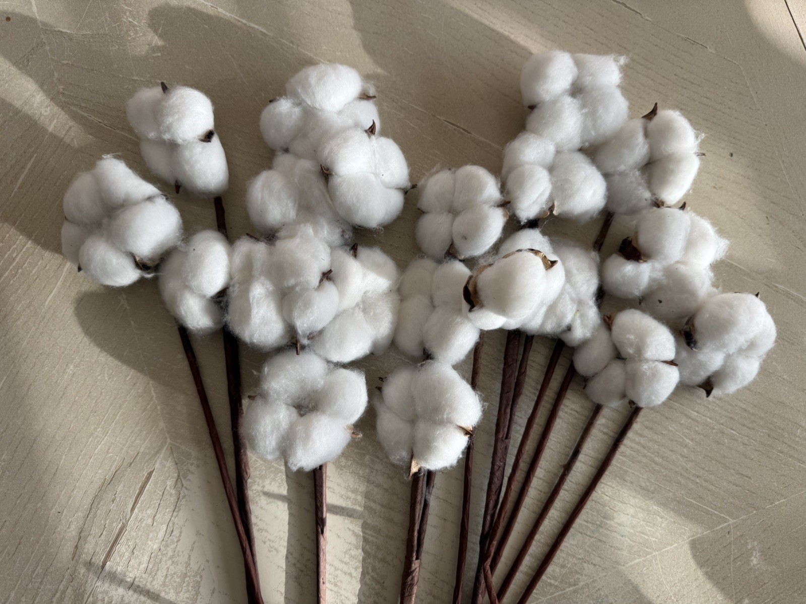 20Pcs Cotton Stems,Fake Cotton Flowers, Artificial Cotton Floral Stems