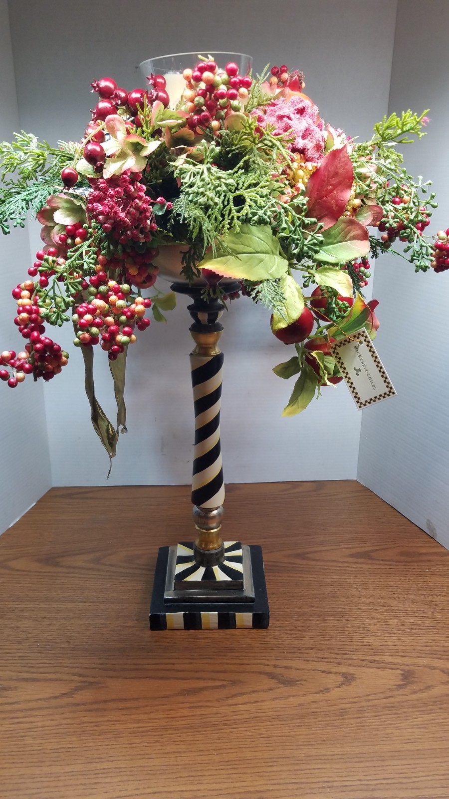 MacKenzie Childs 26″ Autumn Sunset Grand Candle Stand RARE