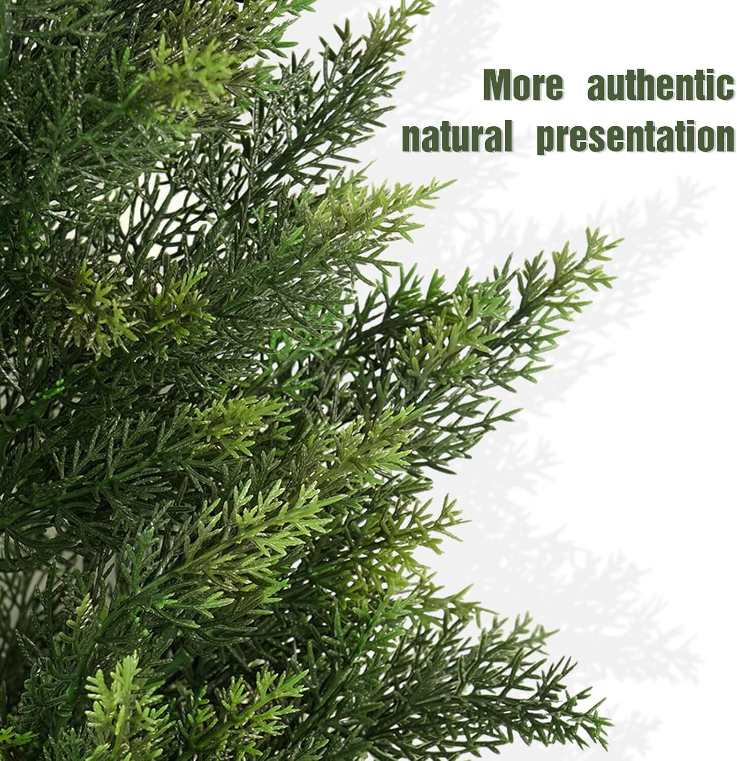 Artificial Fir Tree 3FT Tall 2 Piece Set, Outdoor Indoor Faux Shrub Plant