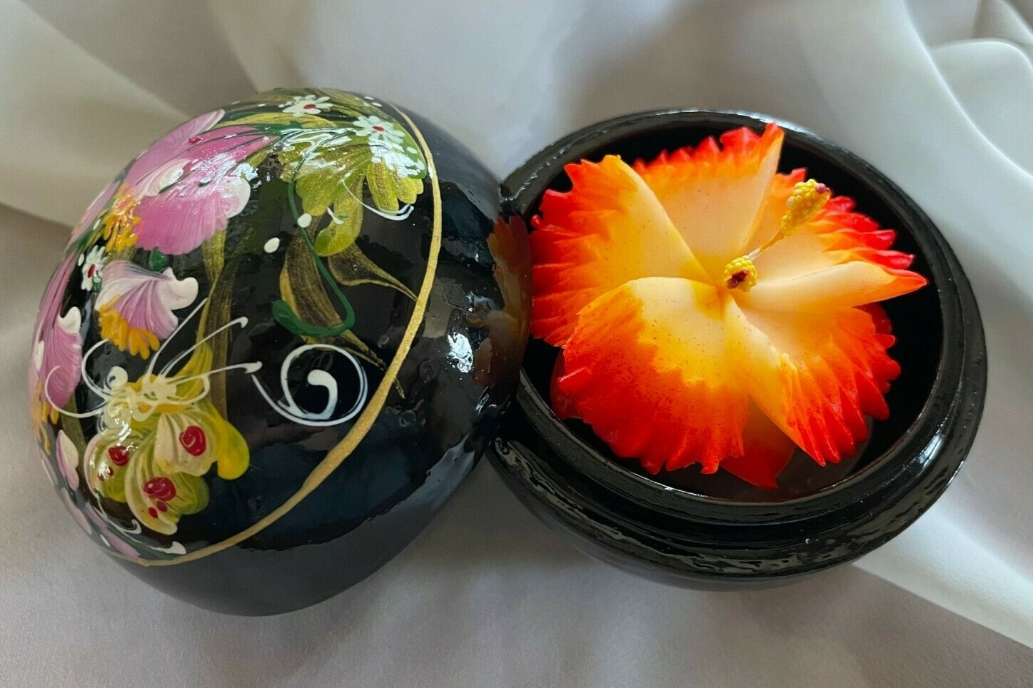 🌹Orange Hibiscus Hand Carved Display Soap 3″ Mother’s Day gift, 100% Handmade