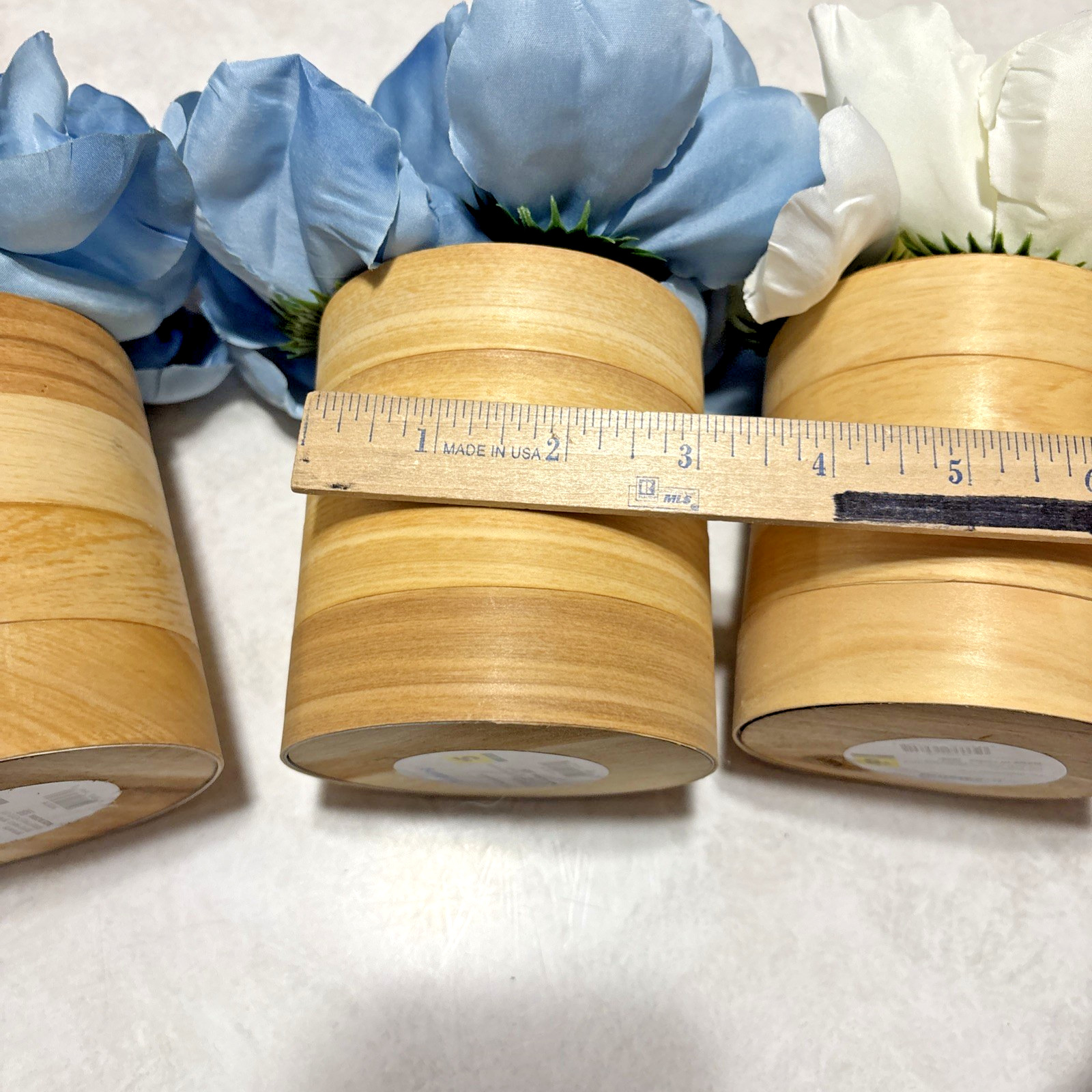 Set of 4 True Living Artificial Blue & White Flowers Decorations, NWT
