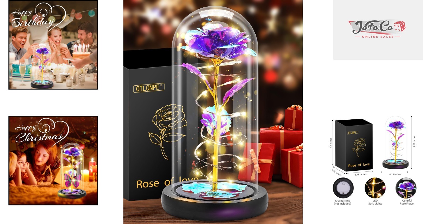 Enduring Glass Forever Rose with Enchanting LED Light – Meaningful Romantic Gift