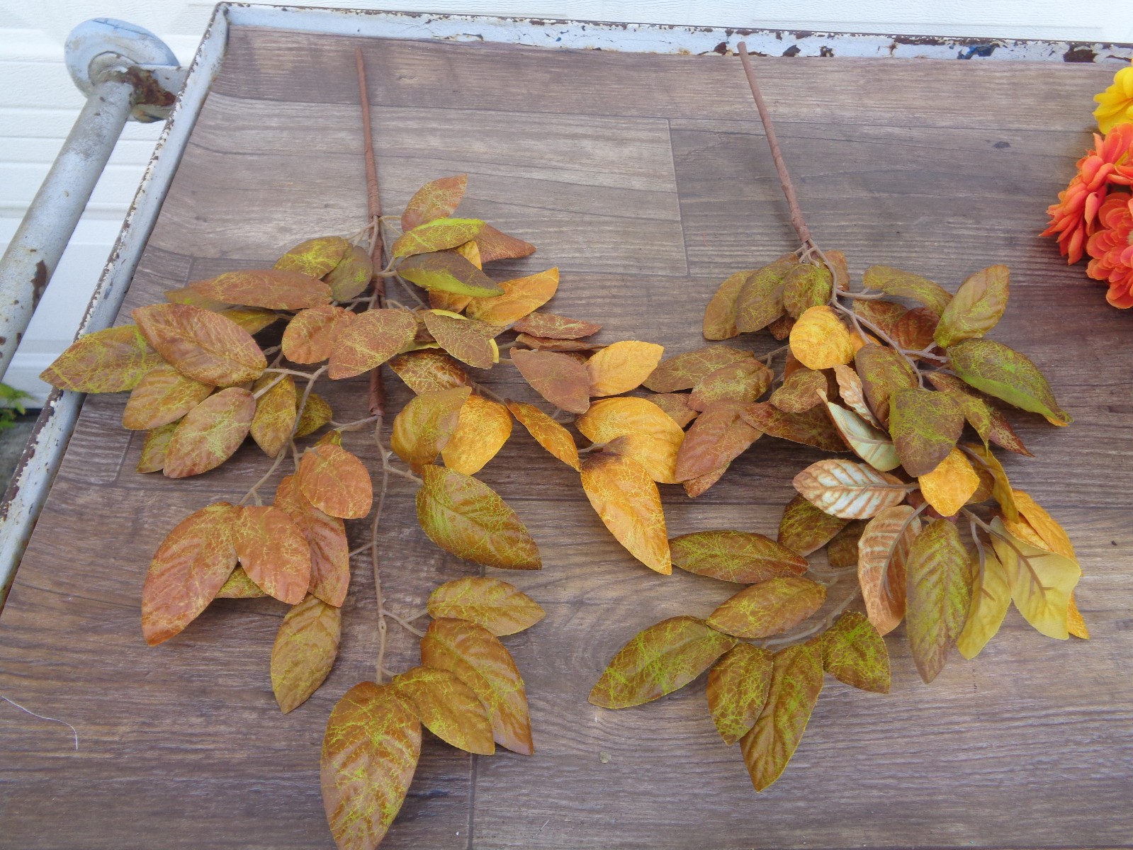 Faux Silk Fall/Autumn Flower Stems – 12″ -20″ – Lot of 9 + Scarecrows
