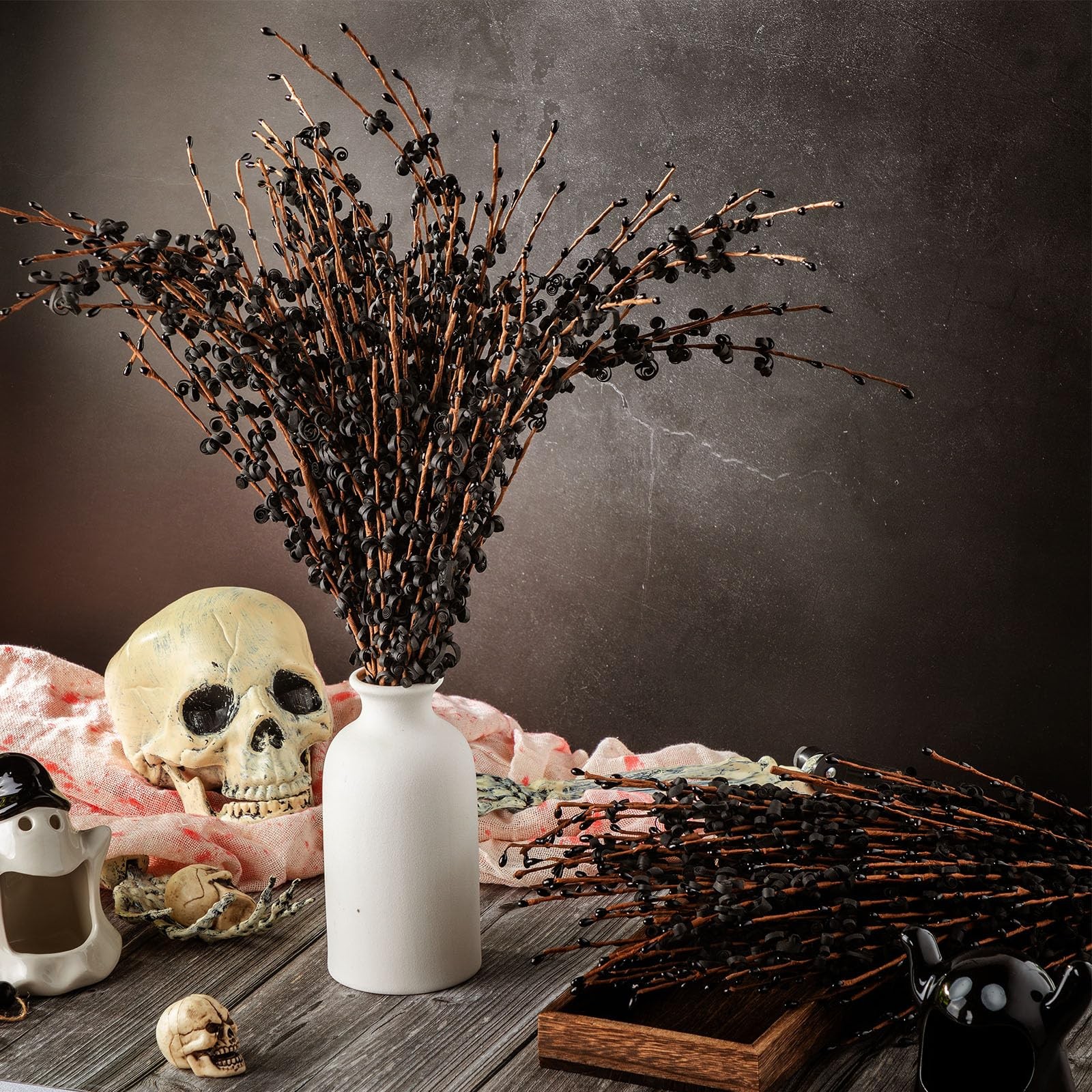 Hanaive 20 Pcs Flower Picks Halloween Artificial Jasmine Flowers Home All