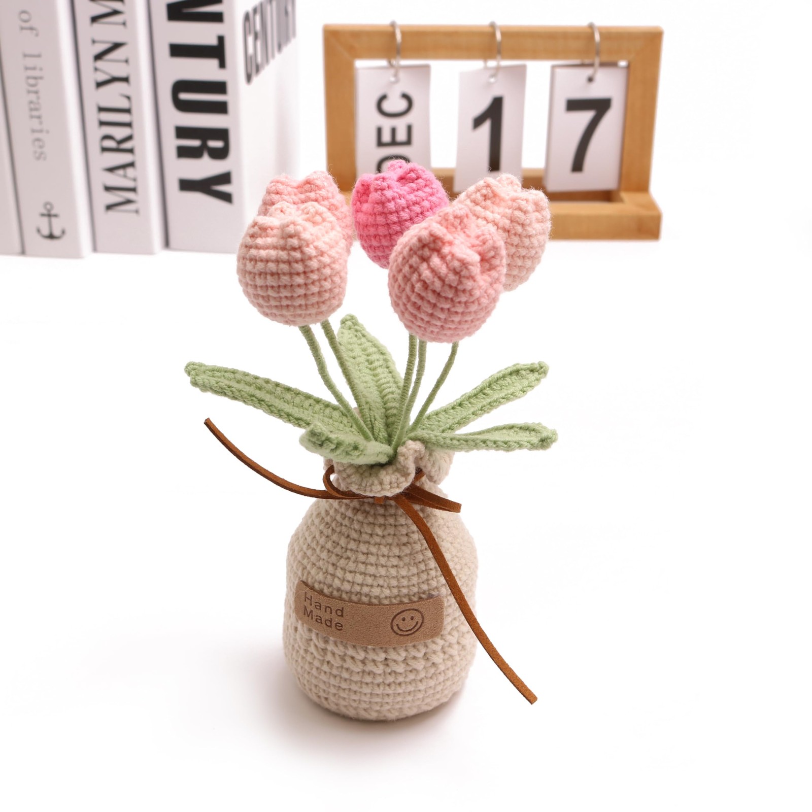 Crochet Woven Tulips with Wool,Simulation Plant Crochet Hand-Woven Flowers fo…