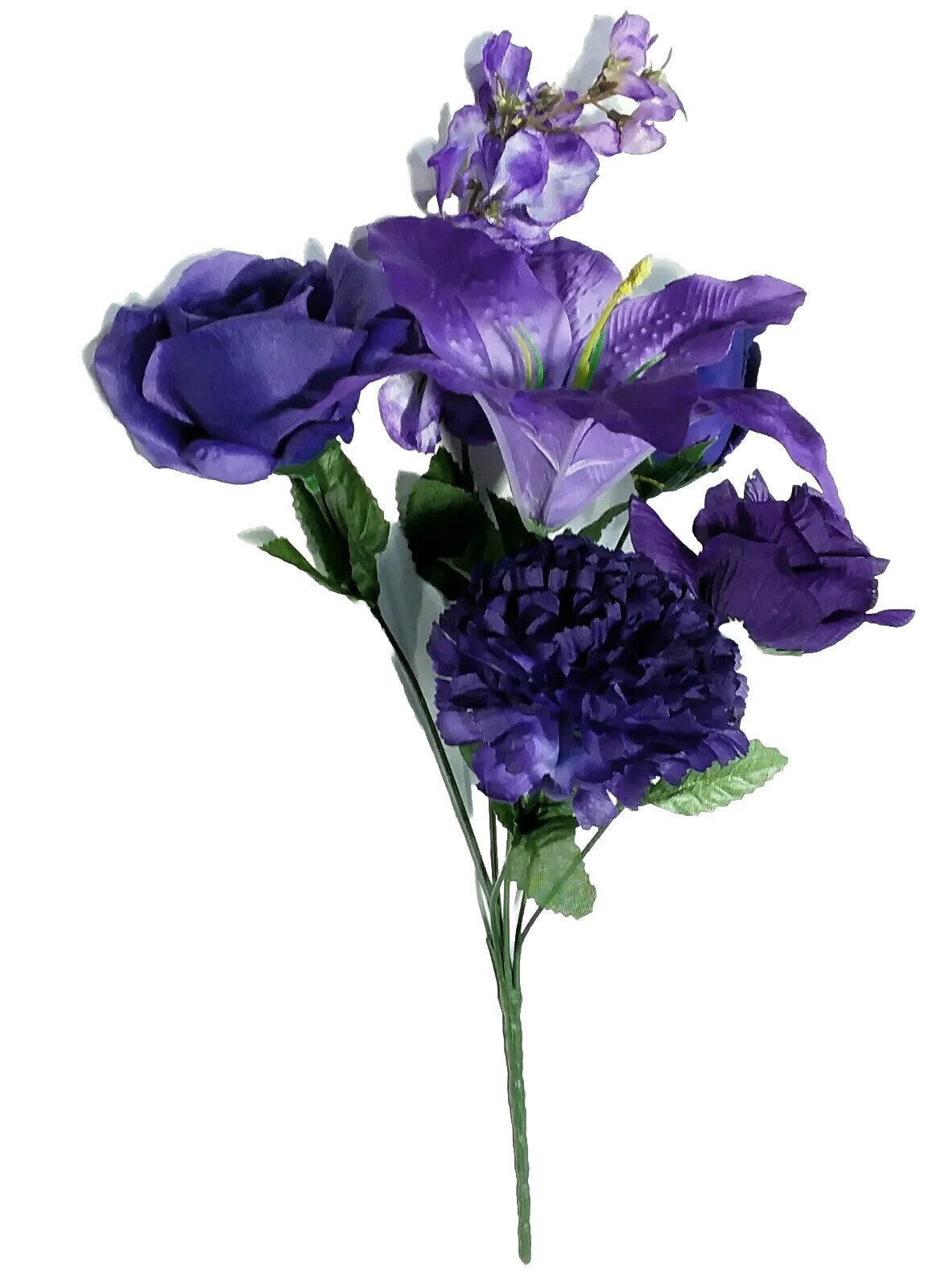 Mixed Purple Flower Large Blooms 14″ Bush Vase Home In/Outdoor Decor USA BP2065