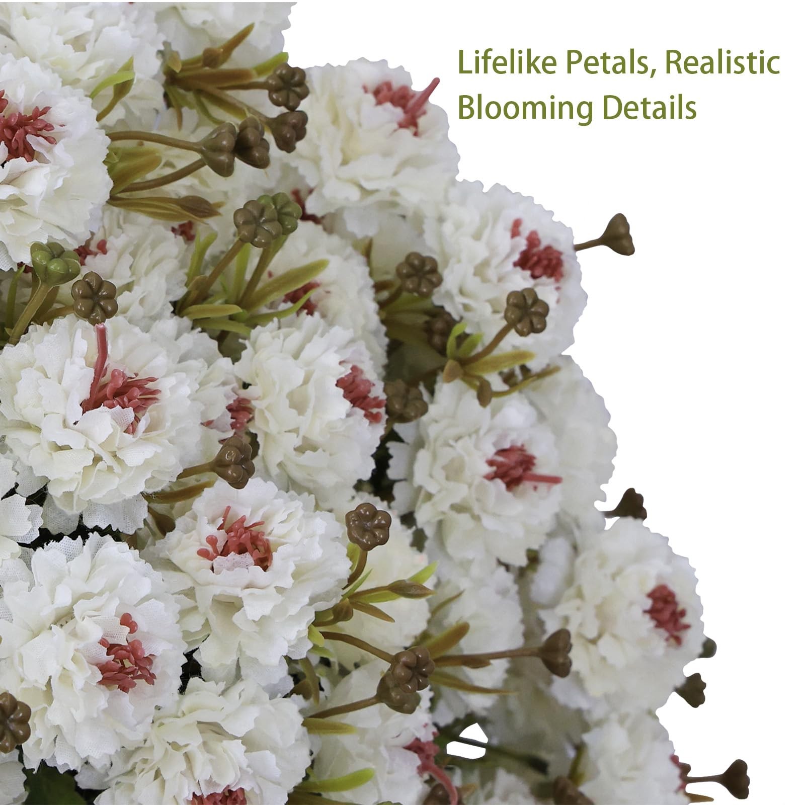 24” Artificial Flowers for Outdoors, Set of 2- UV Resistant Look Real Faux Wh…
