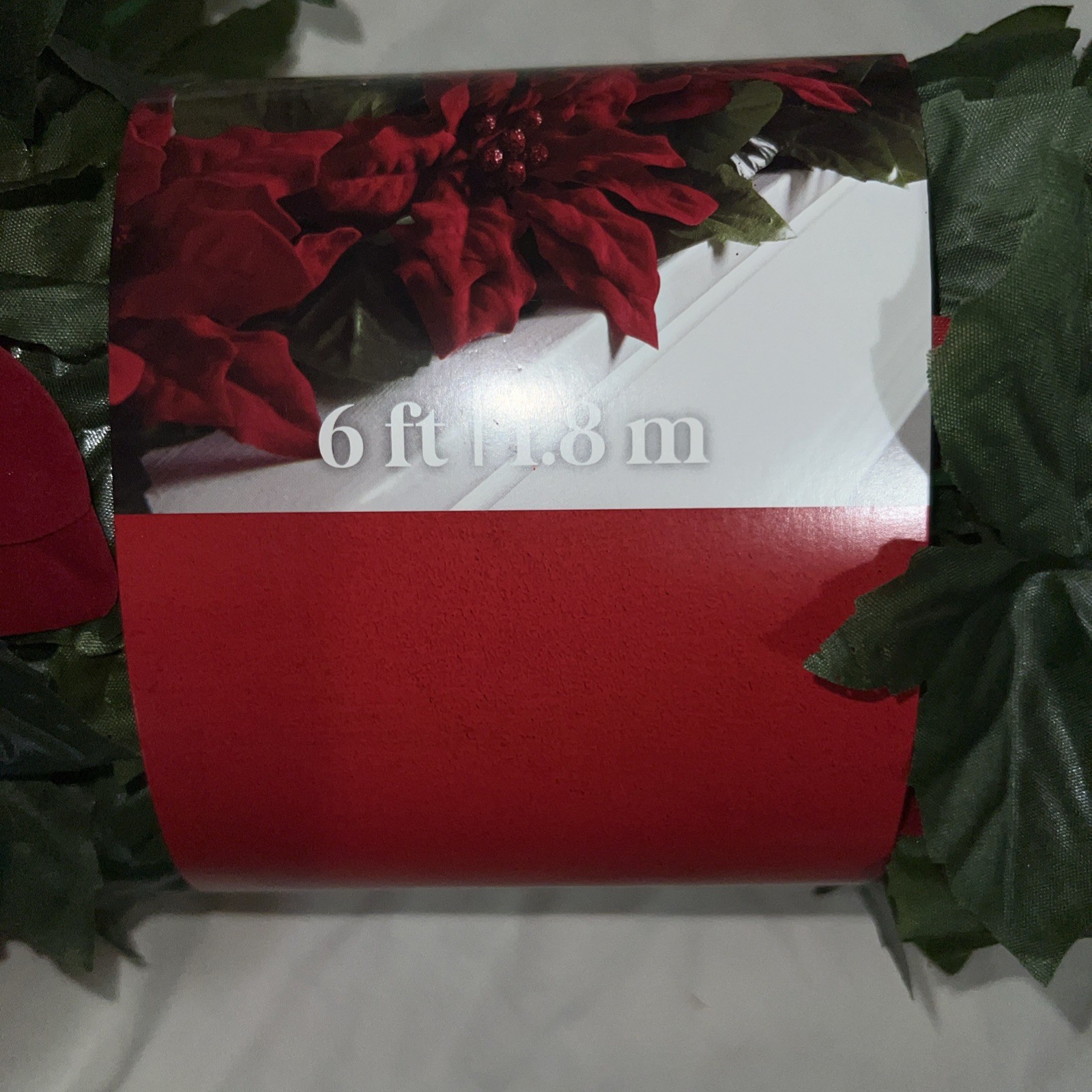 Red Poinsettia Chain Garland by Ashland® (6ft/1.8m)