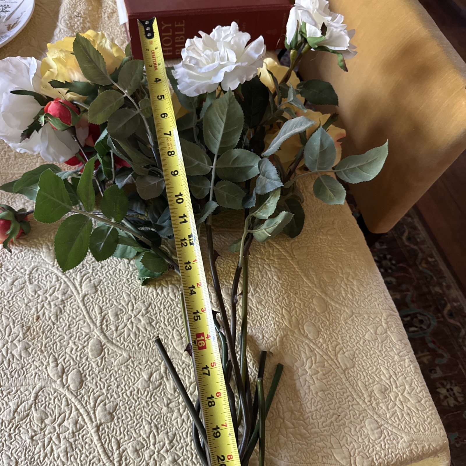 Pottery Barn Faux Mixed Color Roses Flower Stems