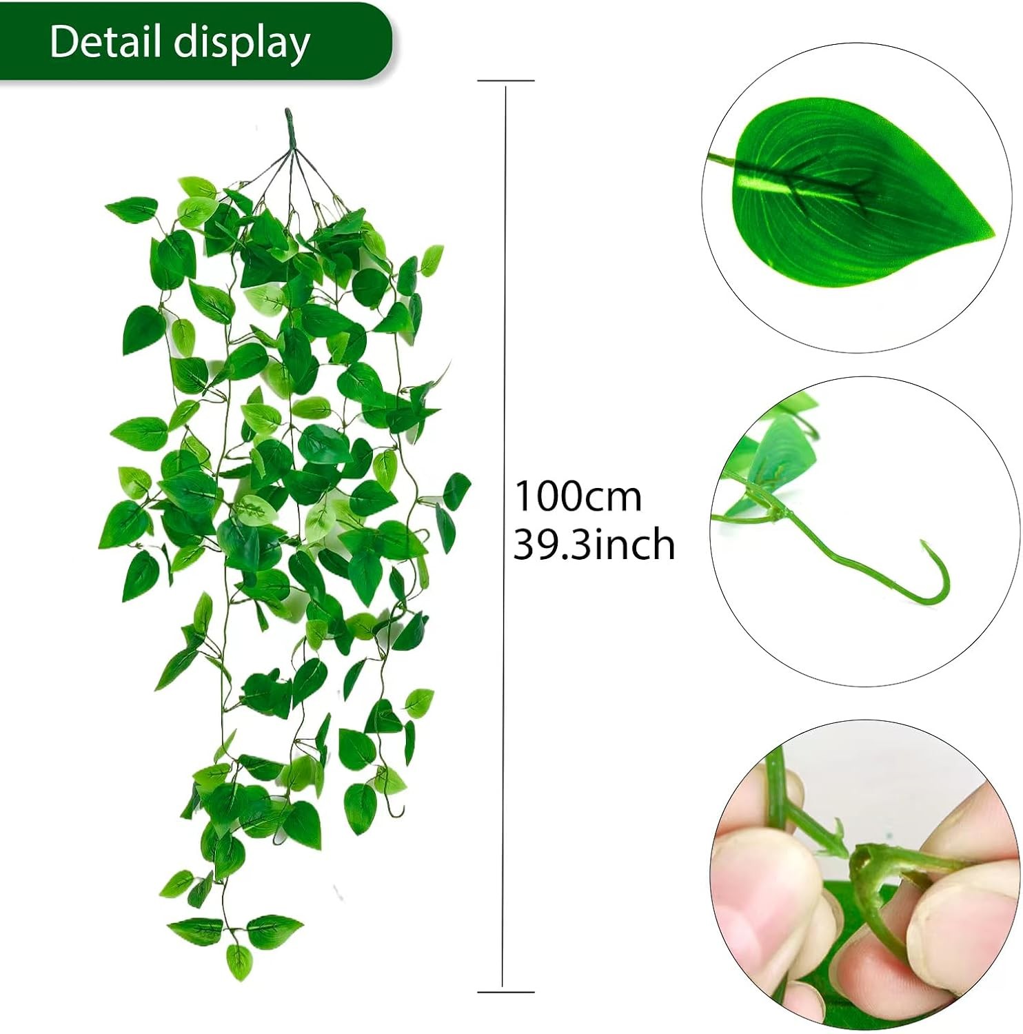 Fake Hanging Plants Vines(4pcs)for Room Decor, Artificial Ivy Greenery Garlands