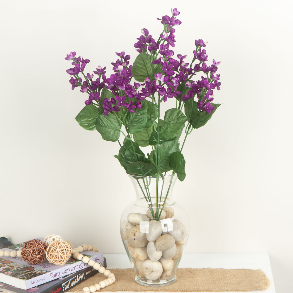 Set of 2 Purple Artificial Lilac Decorative 21″ Floral Bushes