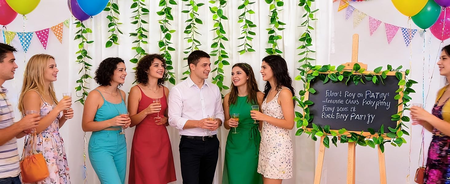 2Pcs Fake Vines Artificial Ivy Garland with Faux Pothos Leaves | Fake Plants