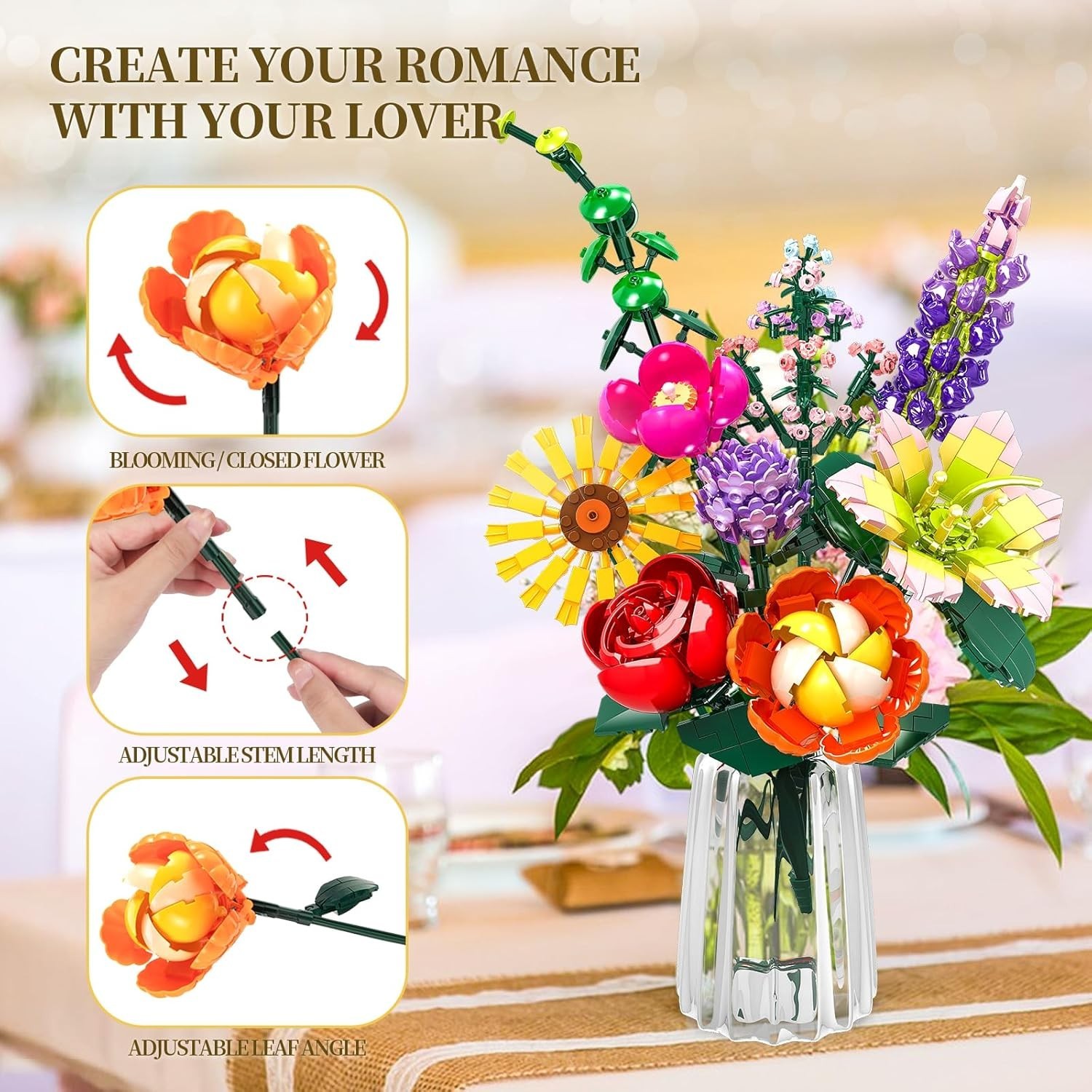 Adjustable Artificial Flower Building Kit – Perfect Gift for Floral Lovers